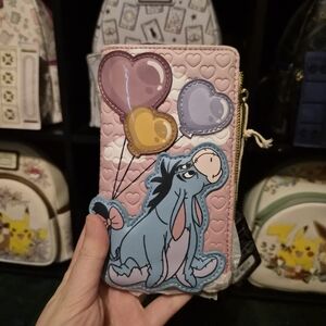 Eeyore Pink Heart Balloon Loungefly Wallet